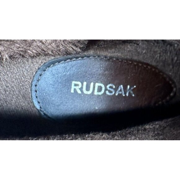 Rudsak Womens Leather Boots Wedge Ankle Strap Buckle Fold Over Brown Size 6.5 - Picture 13 of 14